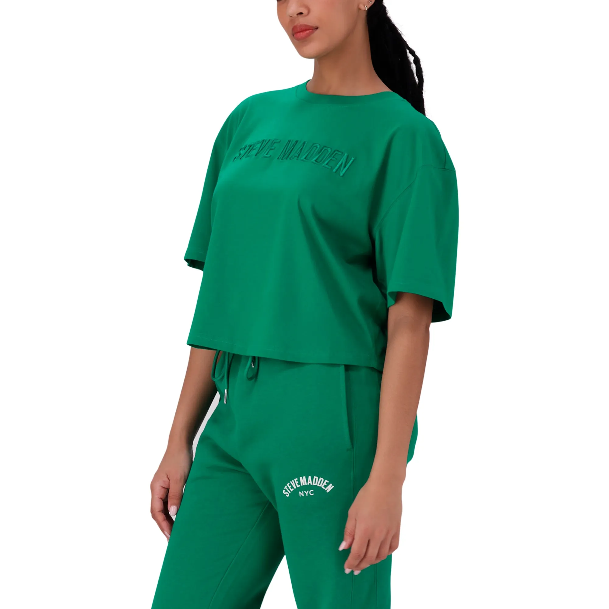ALESSA EMERALD CROPPED BOXY T-SHIRT