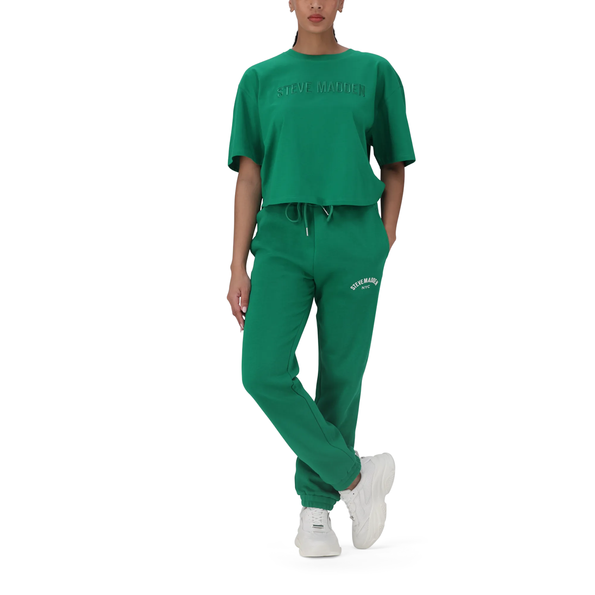 ALESSA EMERALD CROPPED BOXY T-SHIRT