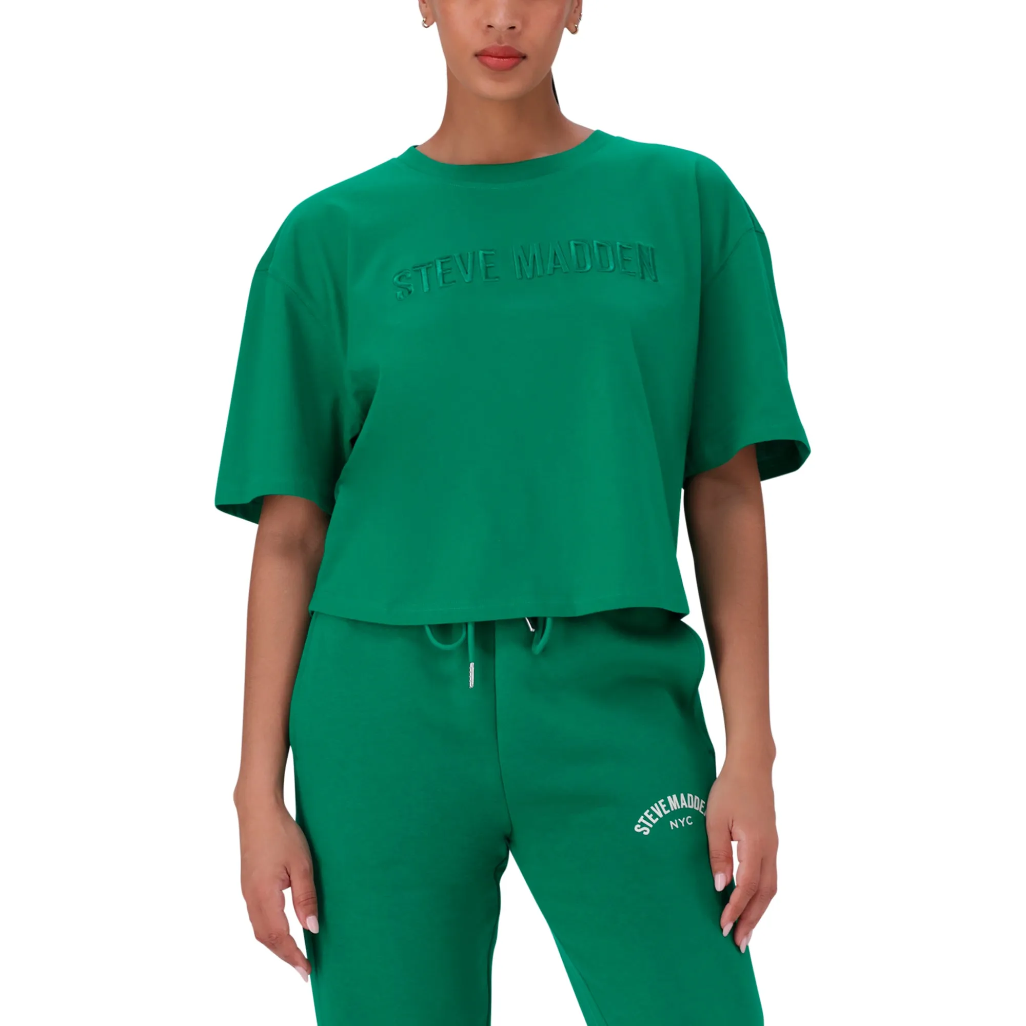 ALESSA EMERALD CROPPED BOXY T-SHIRT