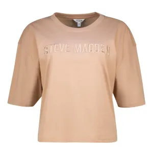 ALESSA WARM TAUPE CROPPED BOXY T-SHIRT