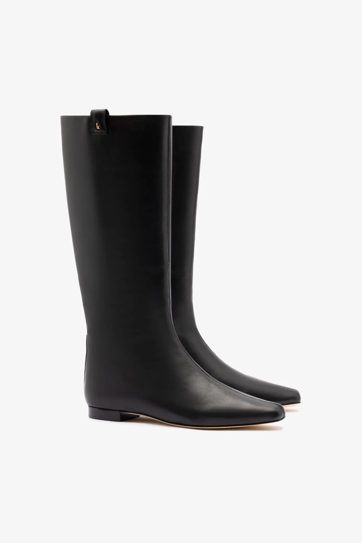Alexis Flat Boot In Black Leather