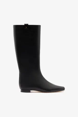 Alexis Flat Boot In Black Leather