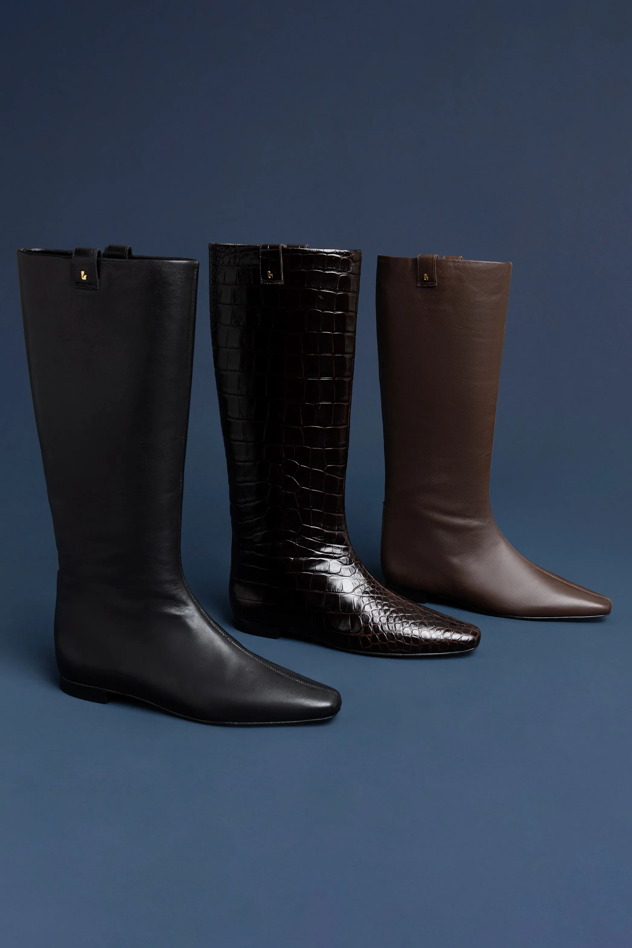 Alexis Flat Boot In Black Leather