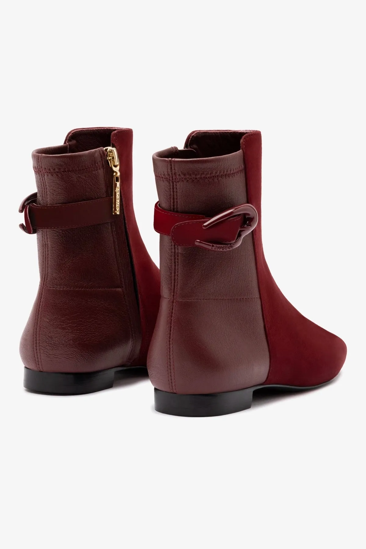 Alexis Verona Flat Boot In Burgundy Suede
