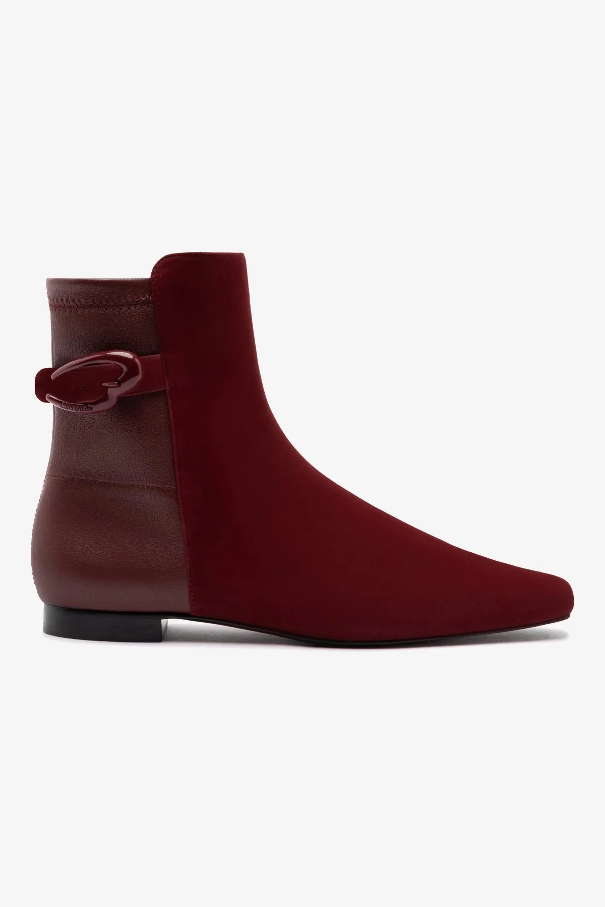 Alexis Verona Flat Boot In Burgundy Suede
