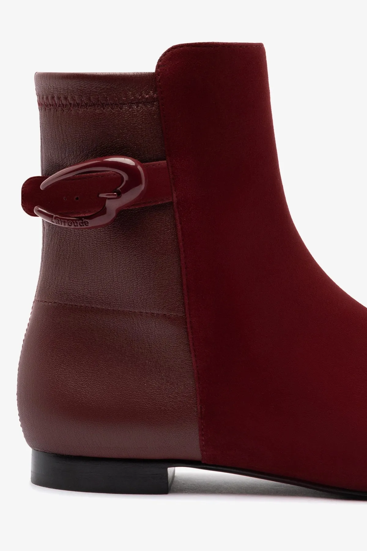 Alexis Verona Flat Boot In Burgundy Suede