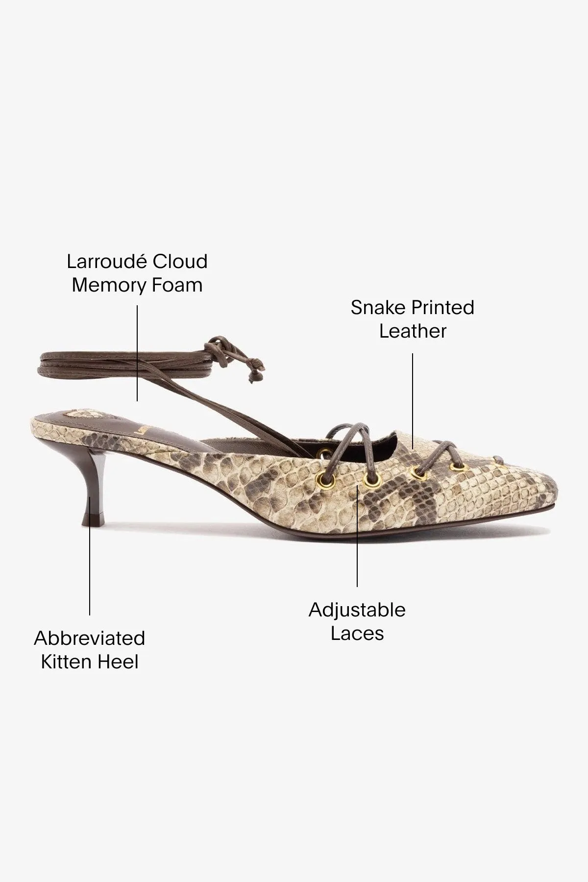 Amal Lace Up Pump In Neutral Printed Snake