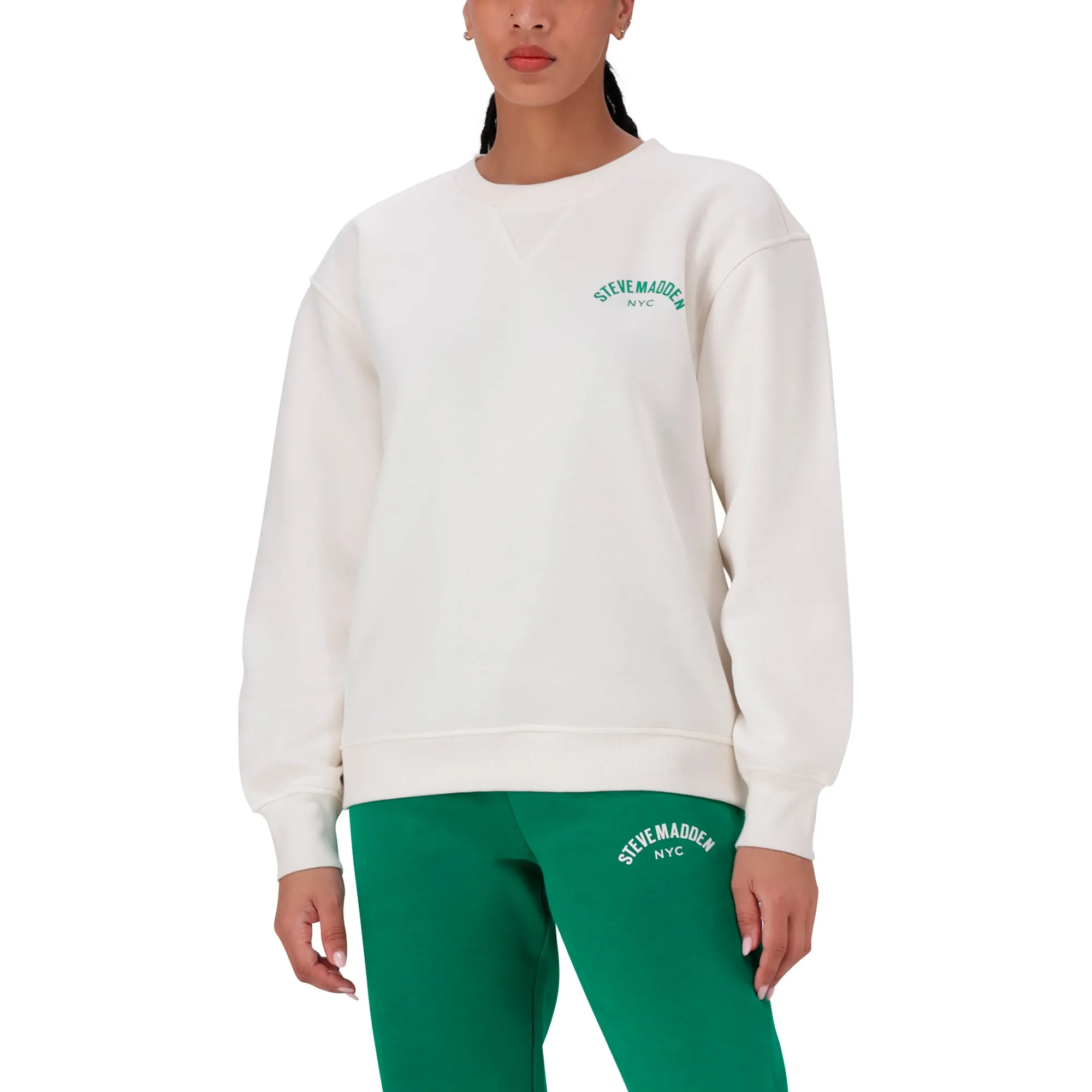 AMELIA CREAM OVERSIZED CREW NECK FLEECE SWEAT