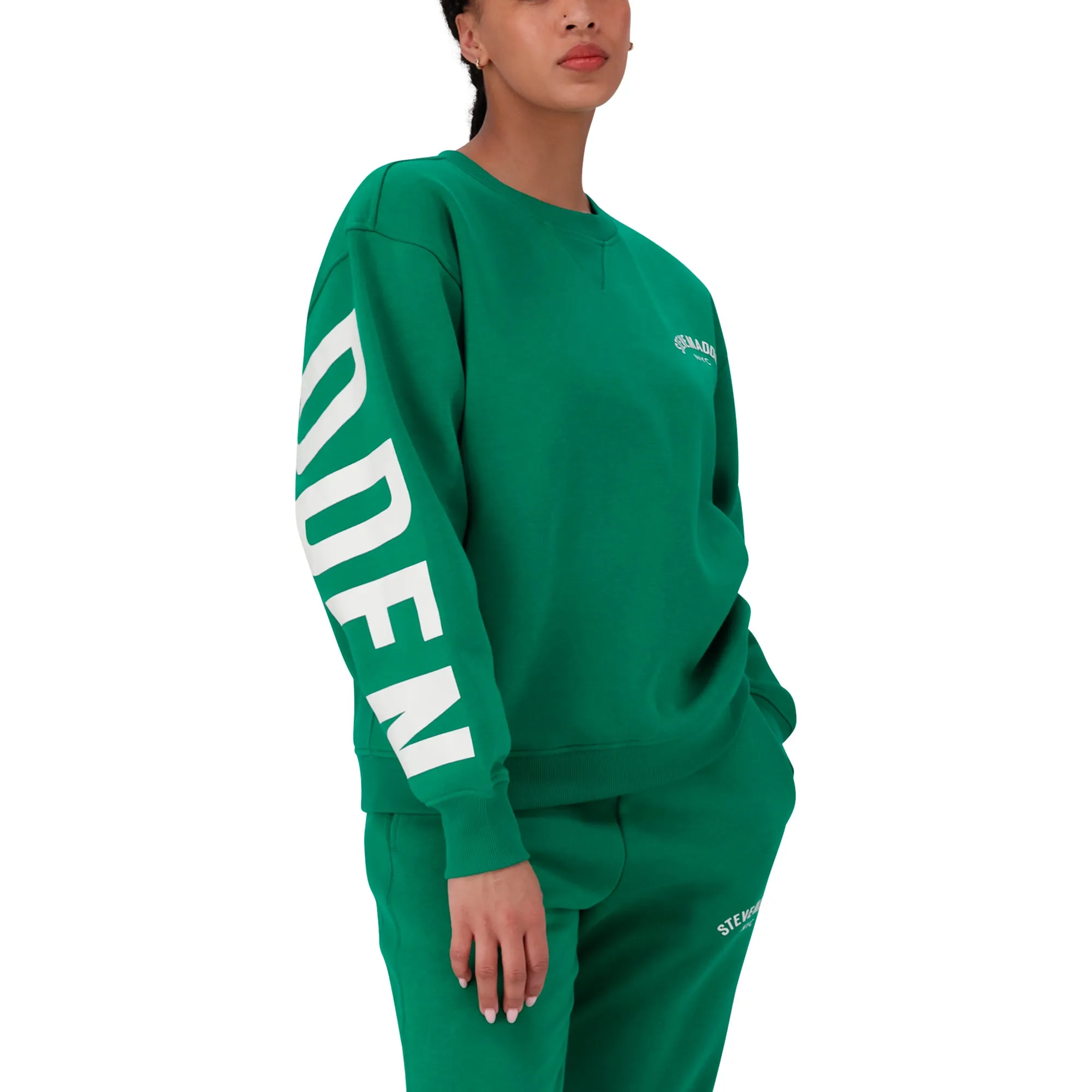 AMELIA EMERALD OVERSIZED CREW NECK FLEECE SWEAT
