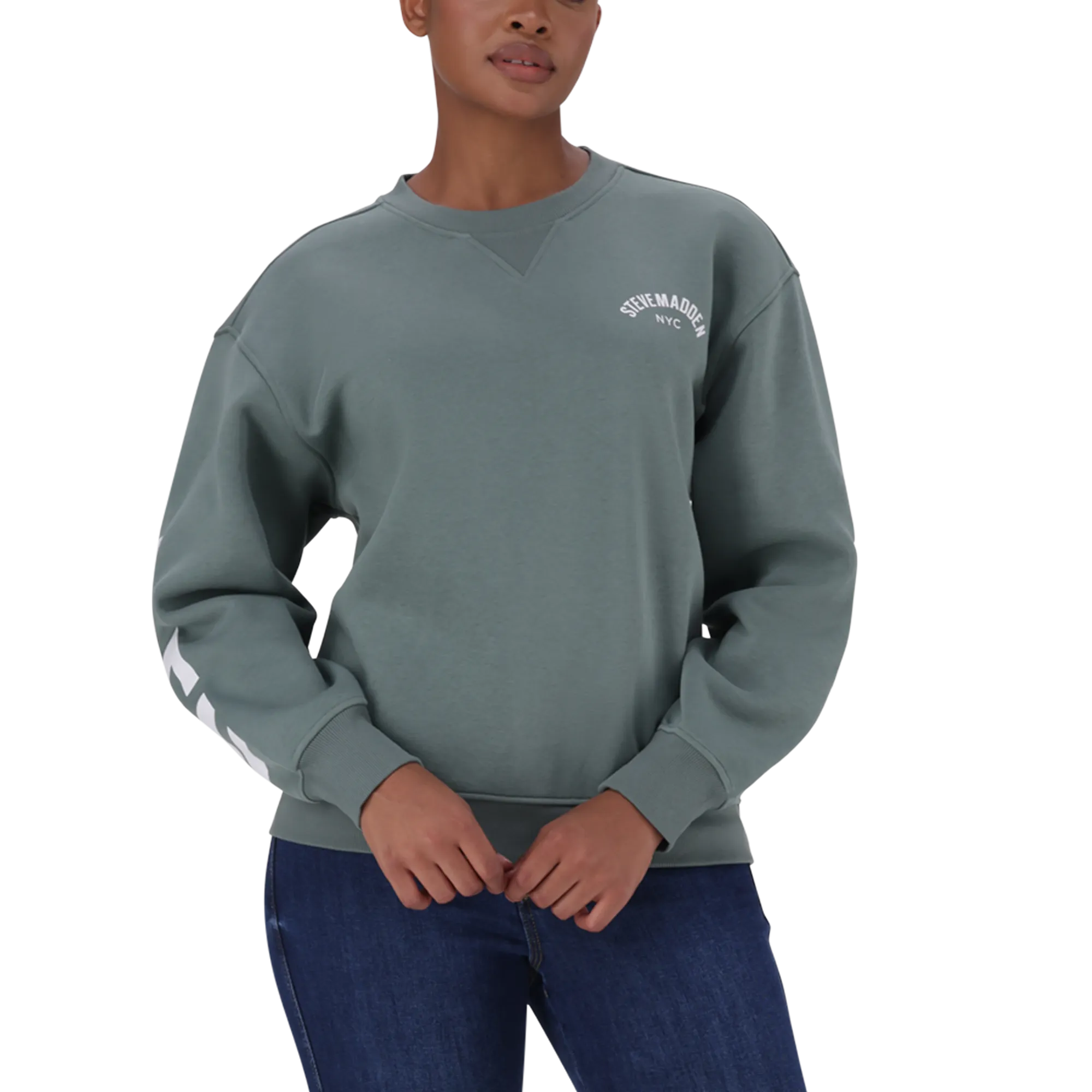 AMELIA SAGE OVERSIZED CREW NECK FLEECE SWEAT