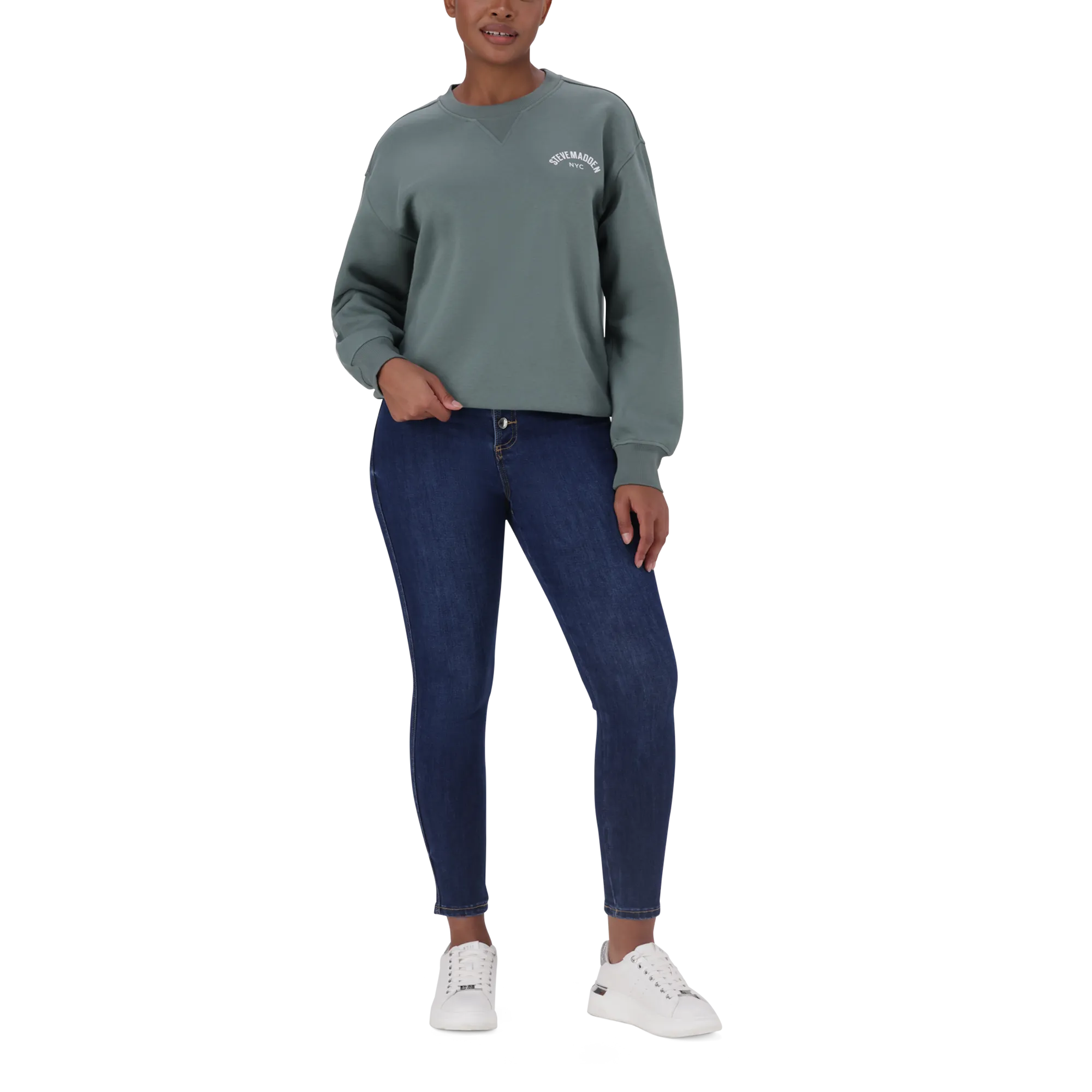 AMELIA SAGE OVERSIZED CREW NECK FLEECE SWEAT