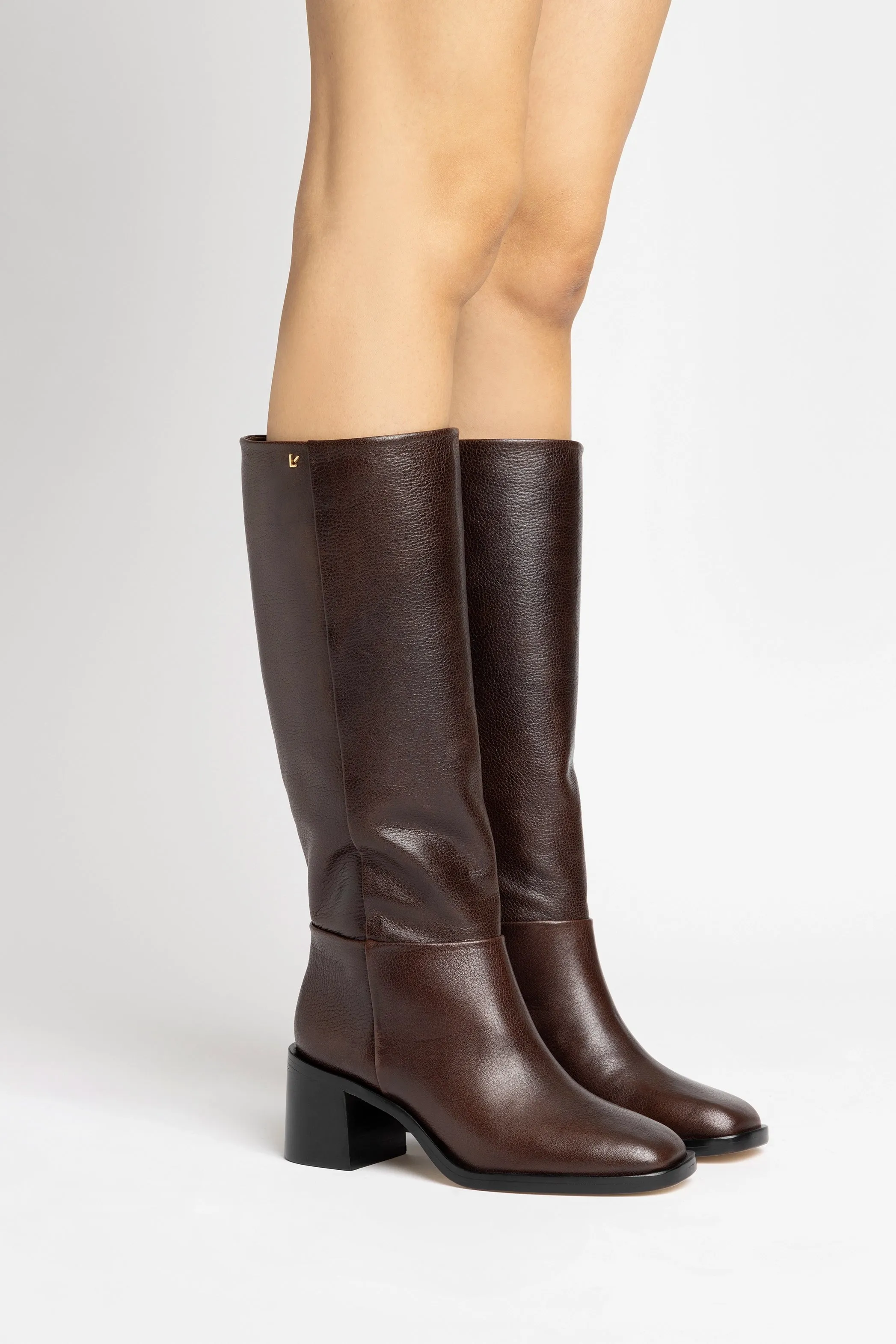 Anne Boot In Brown Shadow Leather