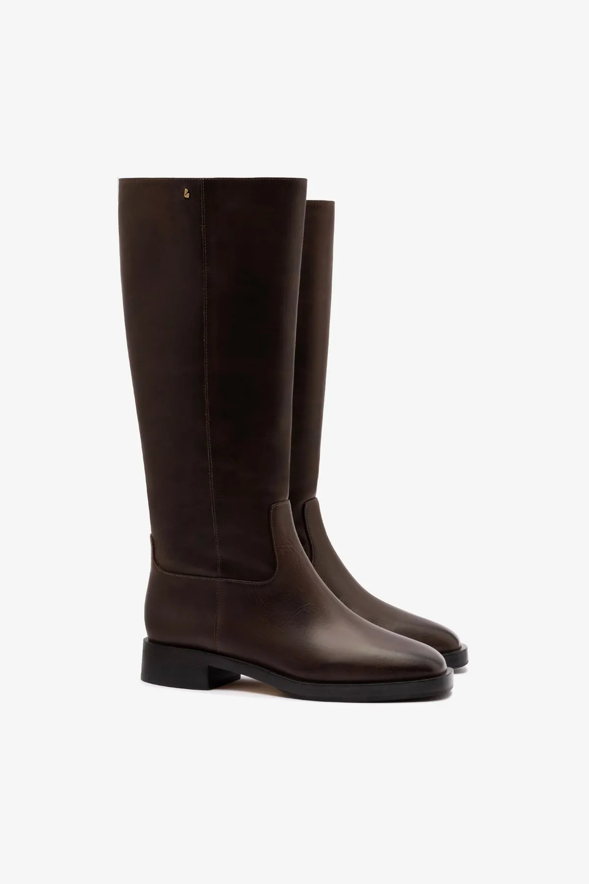 Anne Boot In Brown Shadow Leather