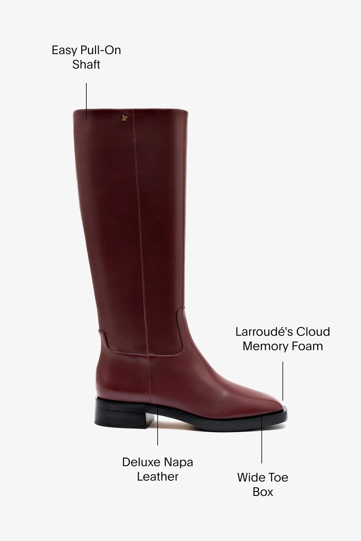 Anne Boot In Burgundy Leather