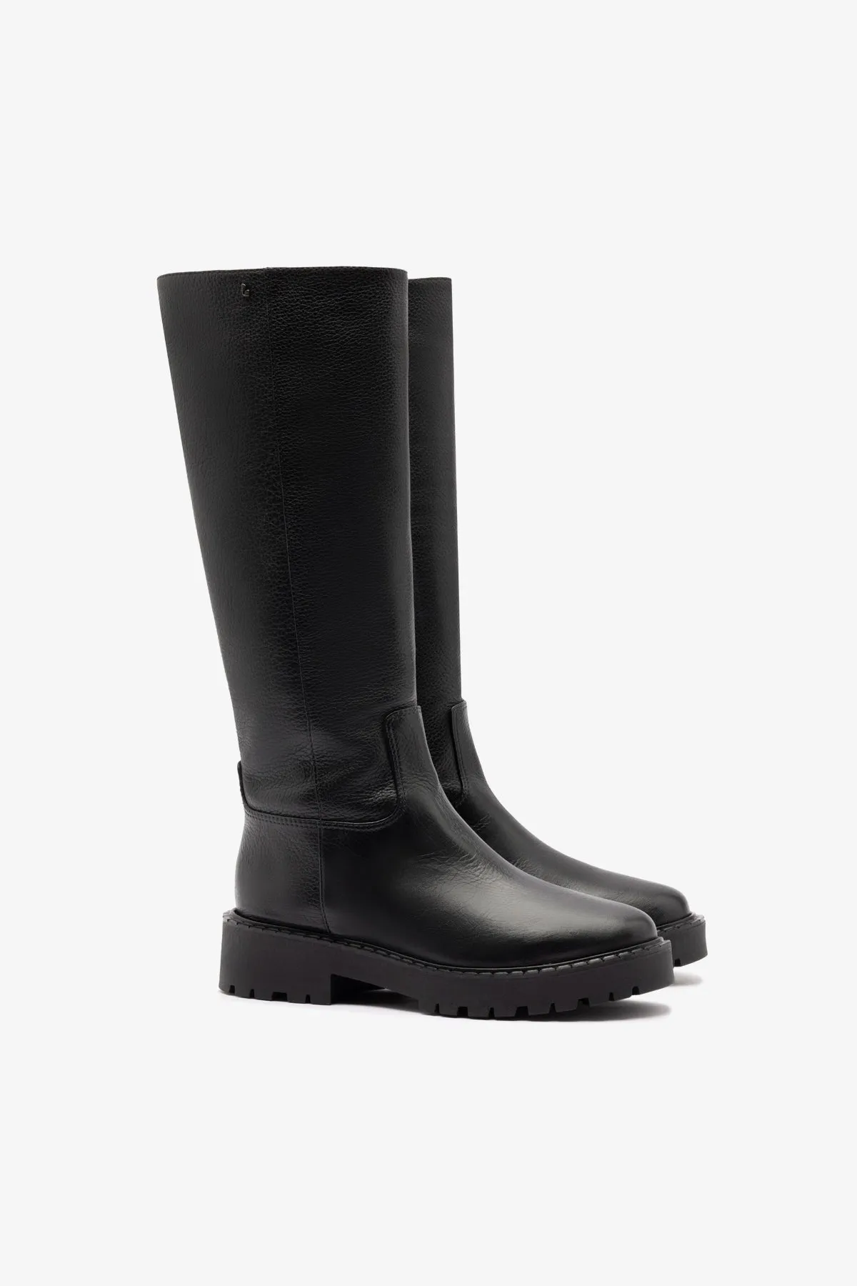 Anne Lugsole Boot In Black Leather
