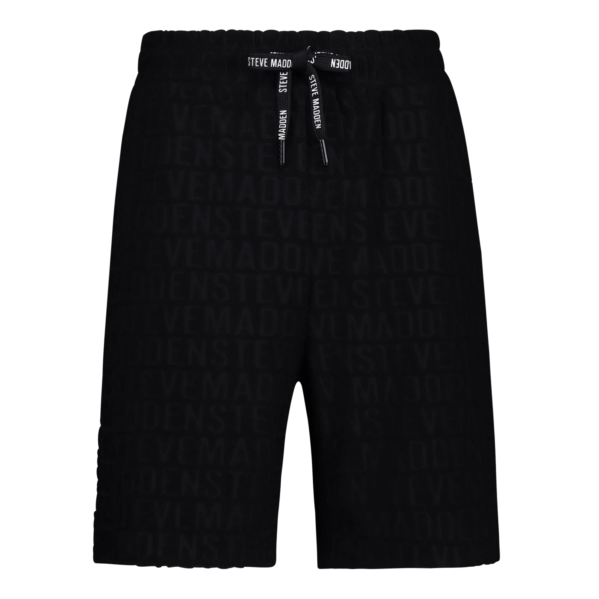 ASHTON BLACK EMBOSSED JOGGER SHORTS
