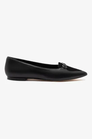 Audrey Flat In Black Leather