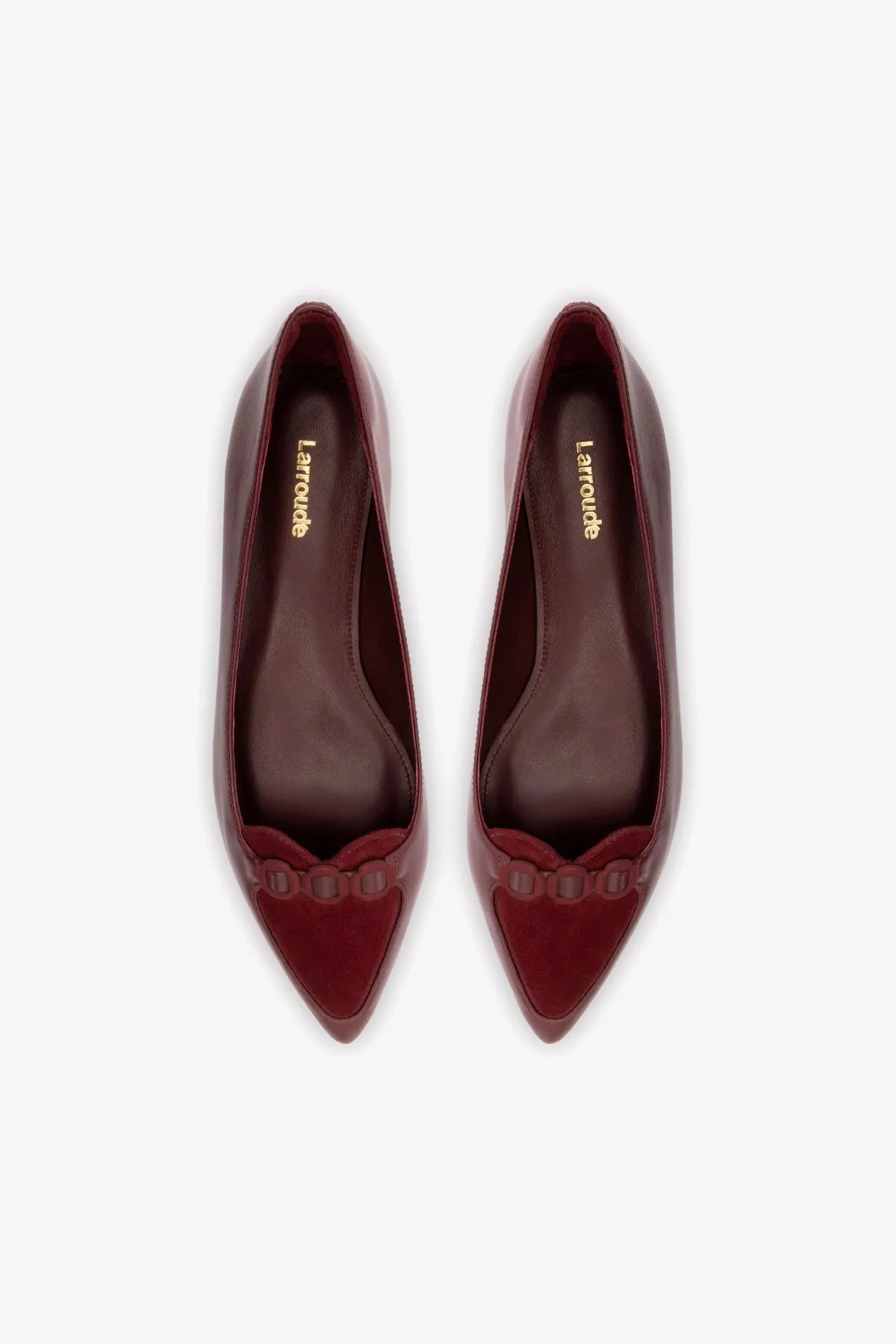 Audrey Flat In Burgundy Leather