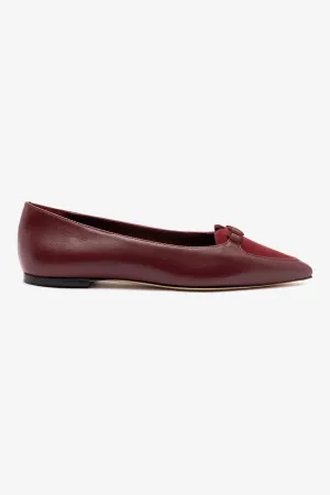 Audrey Flat In Burgundy Leather