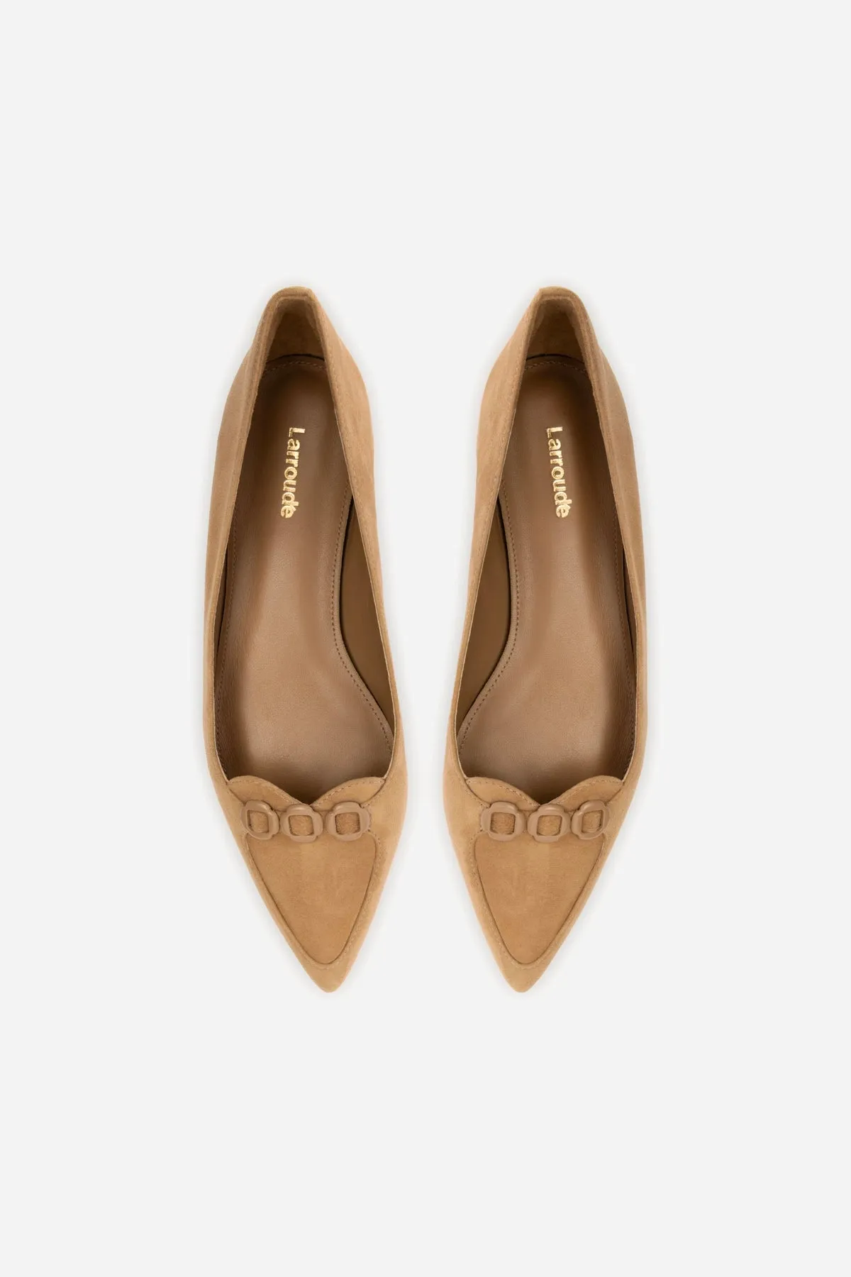 Audrey Flat In Hazelnut Suede