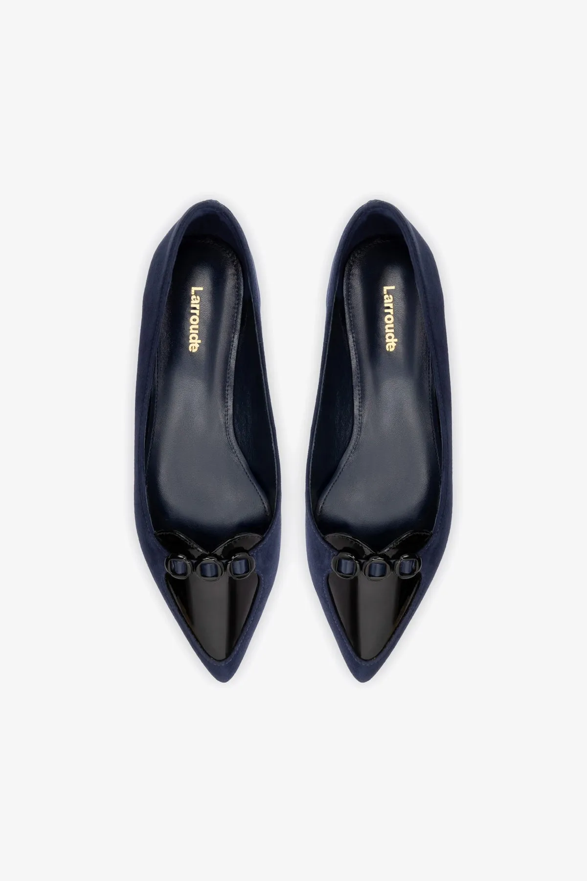 Audrey Flat In Navy Suede