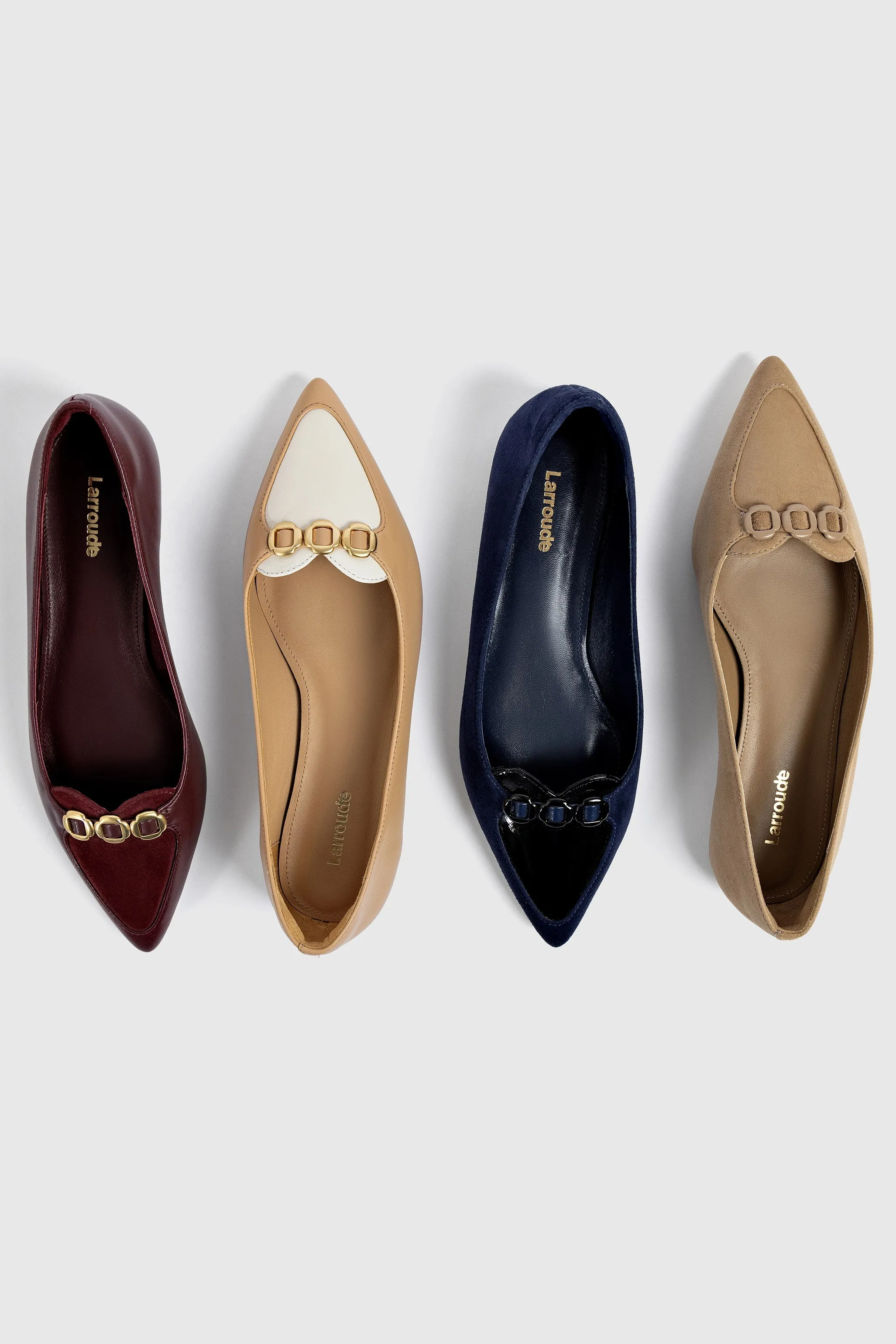 Audrey Flat In Navy Suede