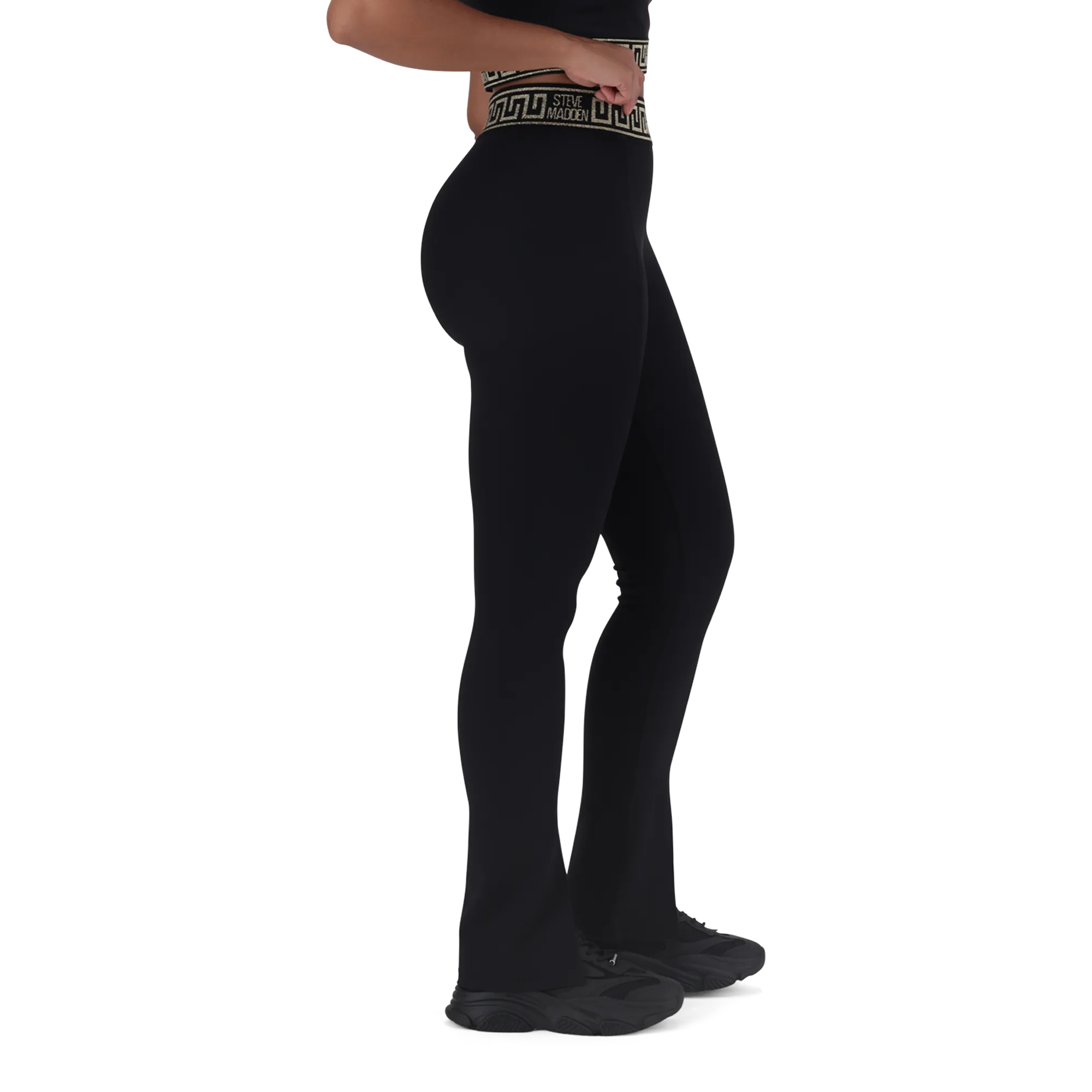 BAILEE BLACK FLARE SPLIT FRONT LEGGING