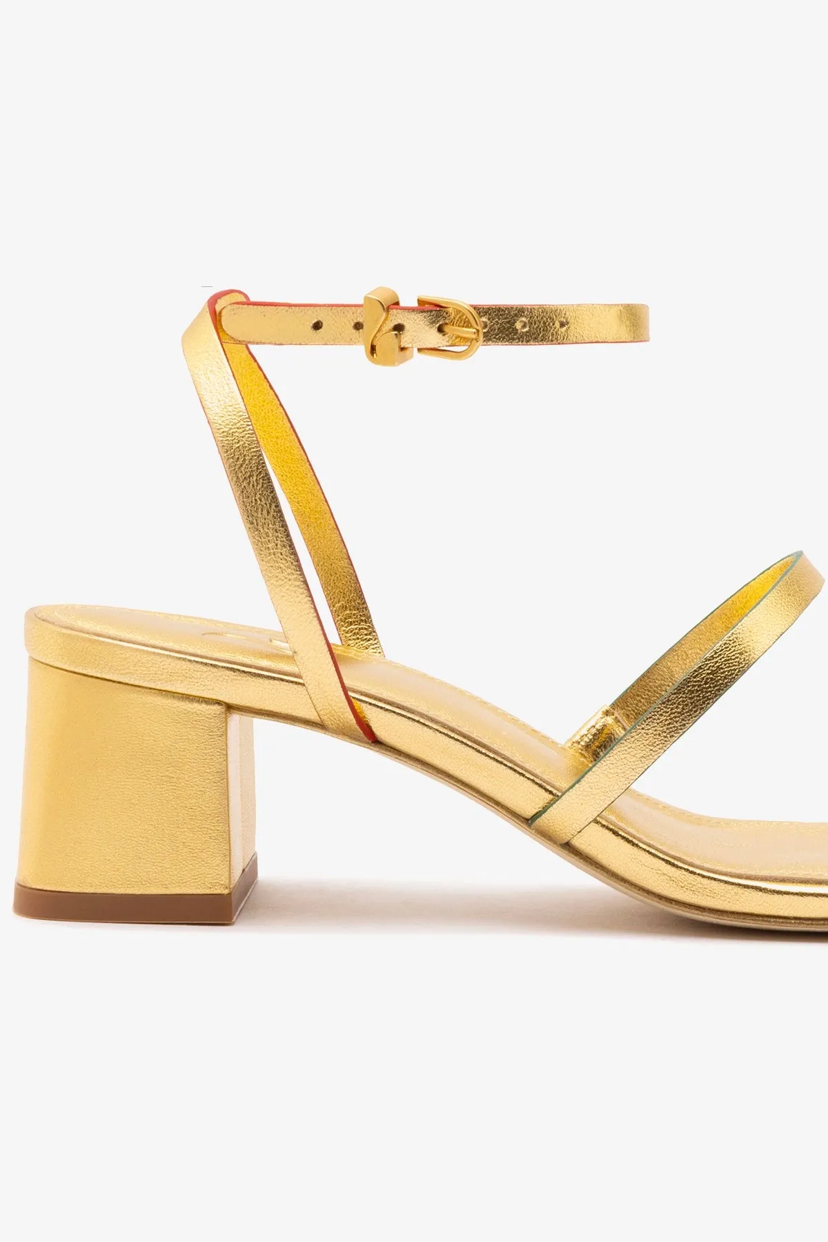 Biarritz Block In Gold Metallic Leather