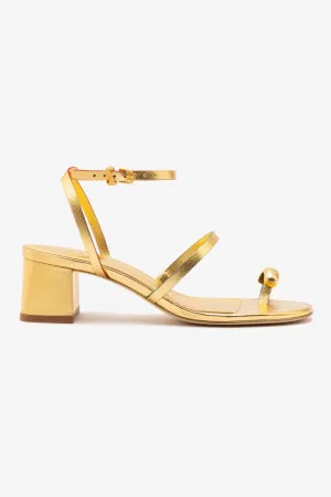 Biarritz Block In Gold Metallic Leather