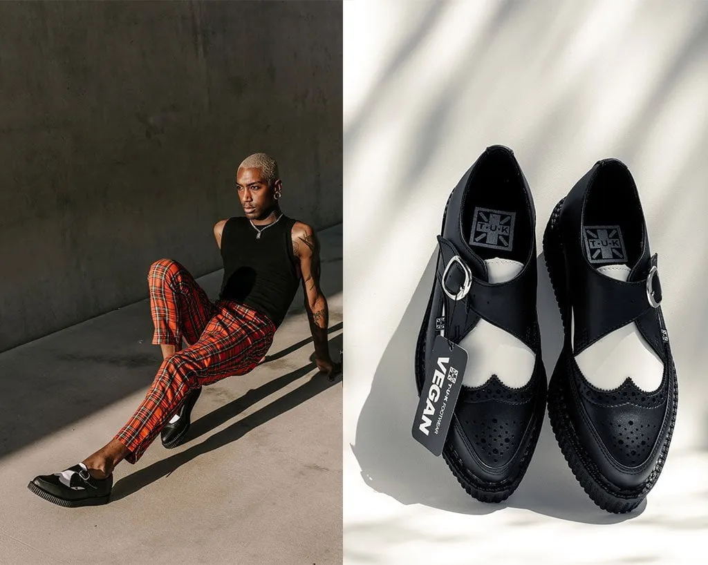 Black & White TUKskin? Wing Buckle Pointed Creeper