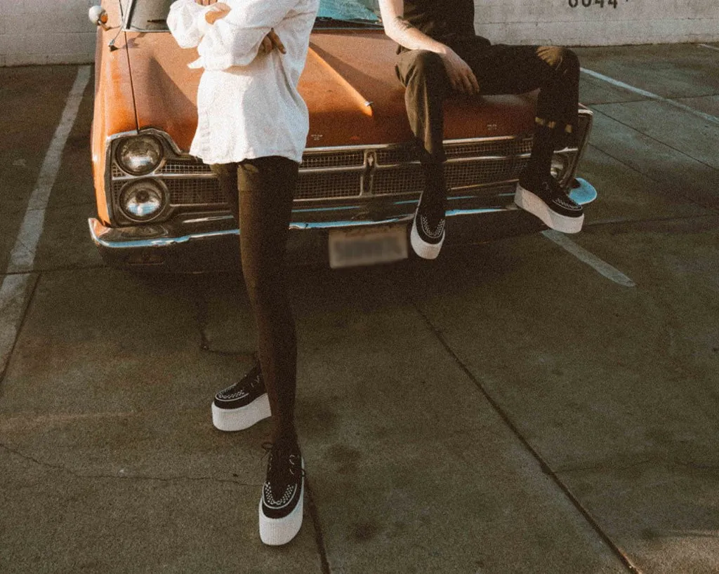 Black Suede White Interlace Stratocreeper