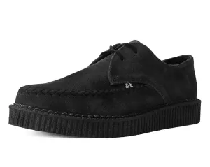 ?Black Suede X-Stitch Pointed Creeper