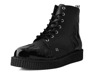 Black TUKskin? & Patent Flame 7-Eye Pointed Boot