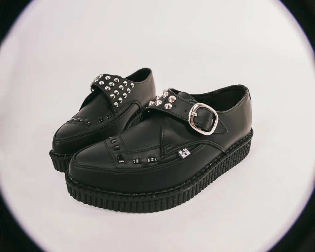 Black TUKskin? Studded Buckle Pointed Creeper