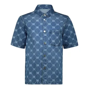 BLAKE MID BLUE PRINTED DENIM SHIRT