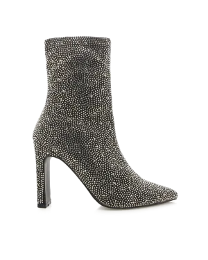BRITTANY - BLACK SATIN-RHINESTONE