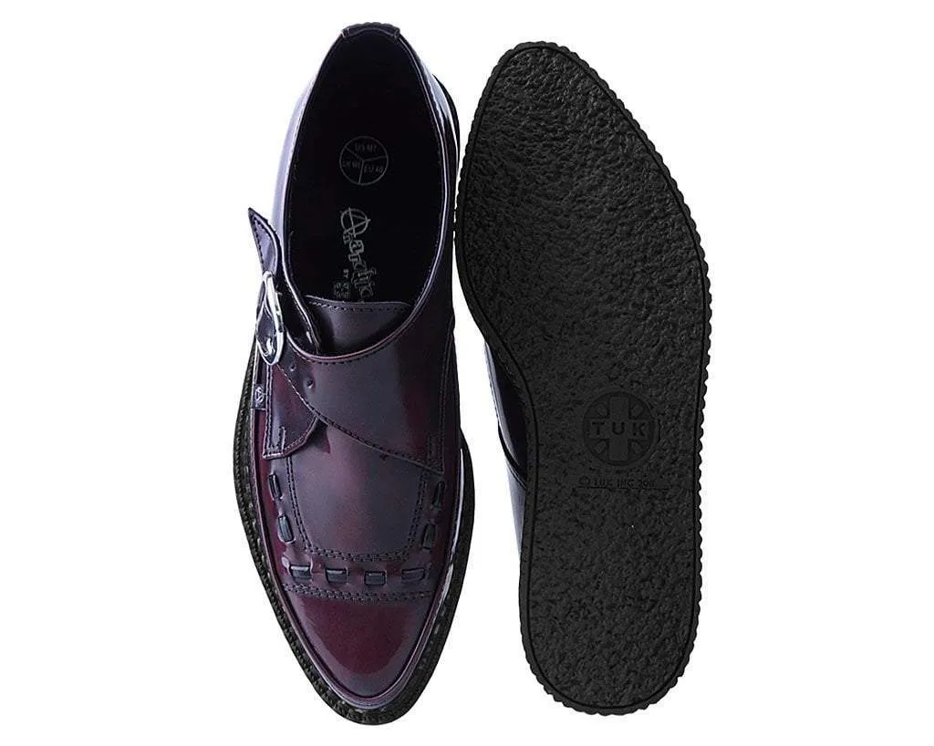 Burgundy Rub Off Pointed Buckle Anarchic Creeper
