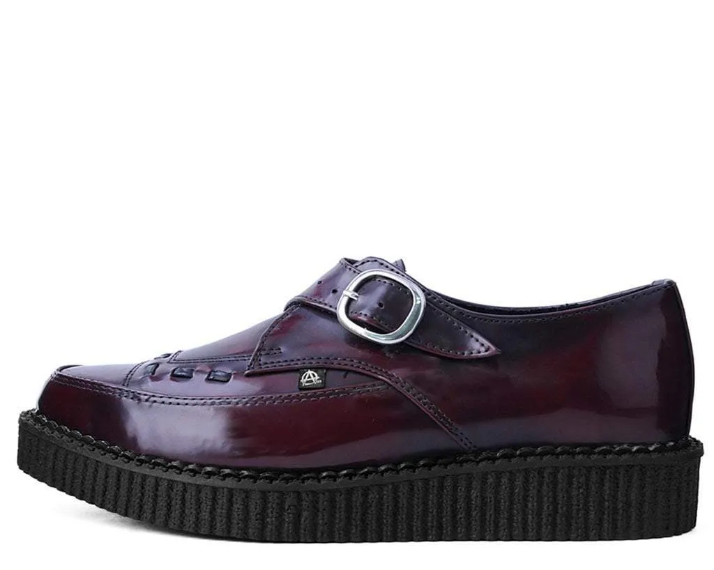 Burgundy Rub Off Pointed Buckle Anarchic Creeper