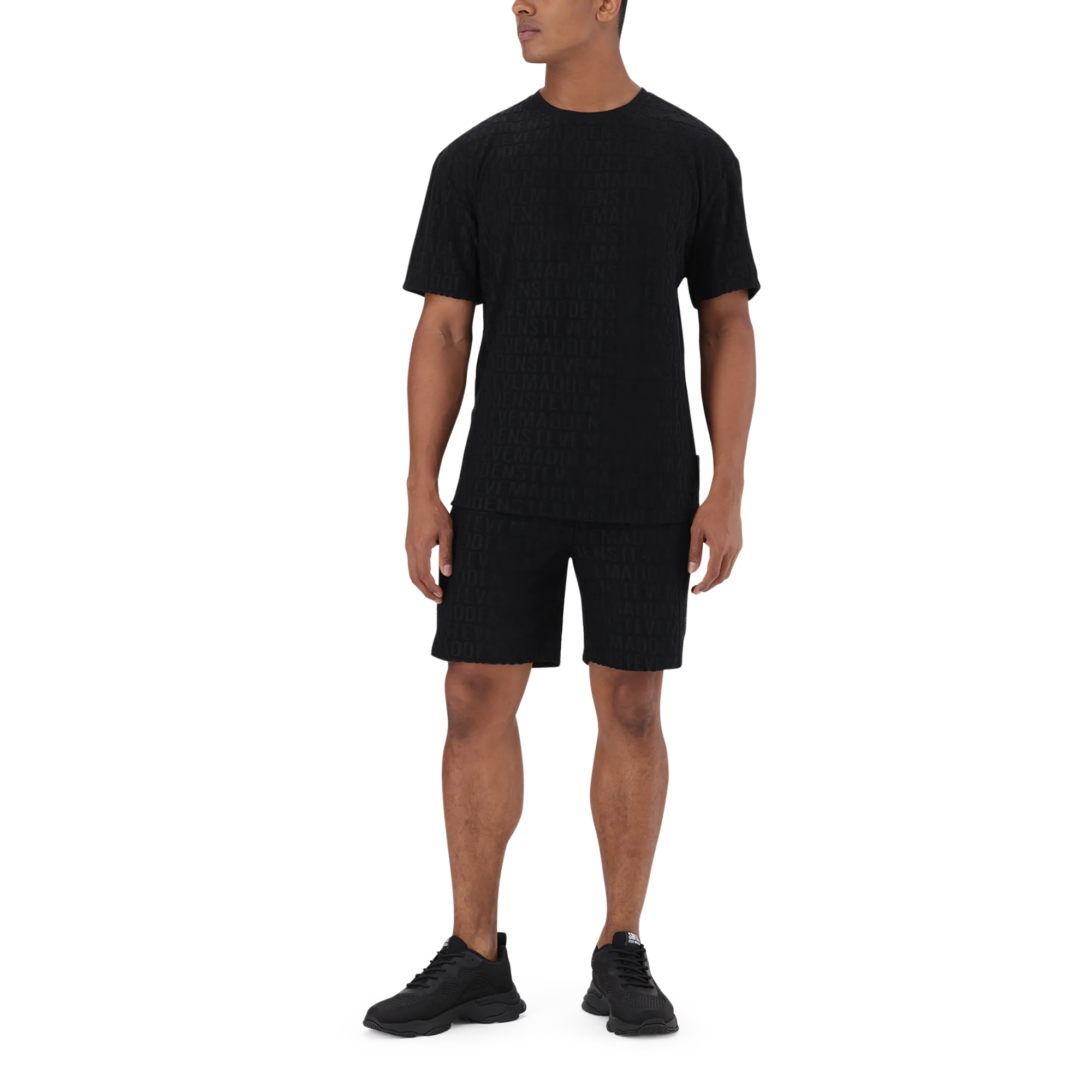 CALEB BLACK EMBOSSED T-SHIRT