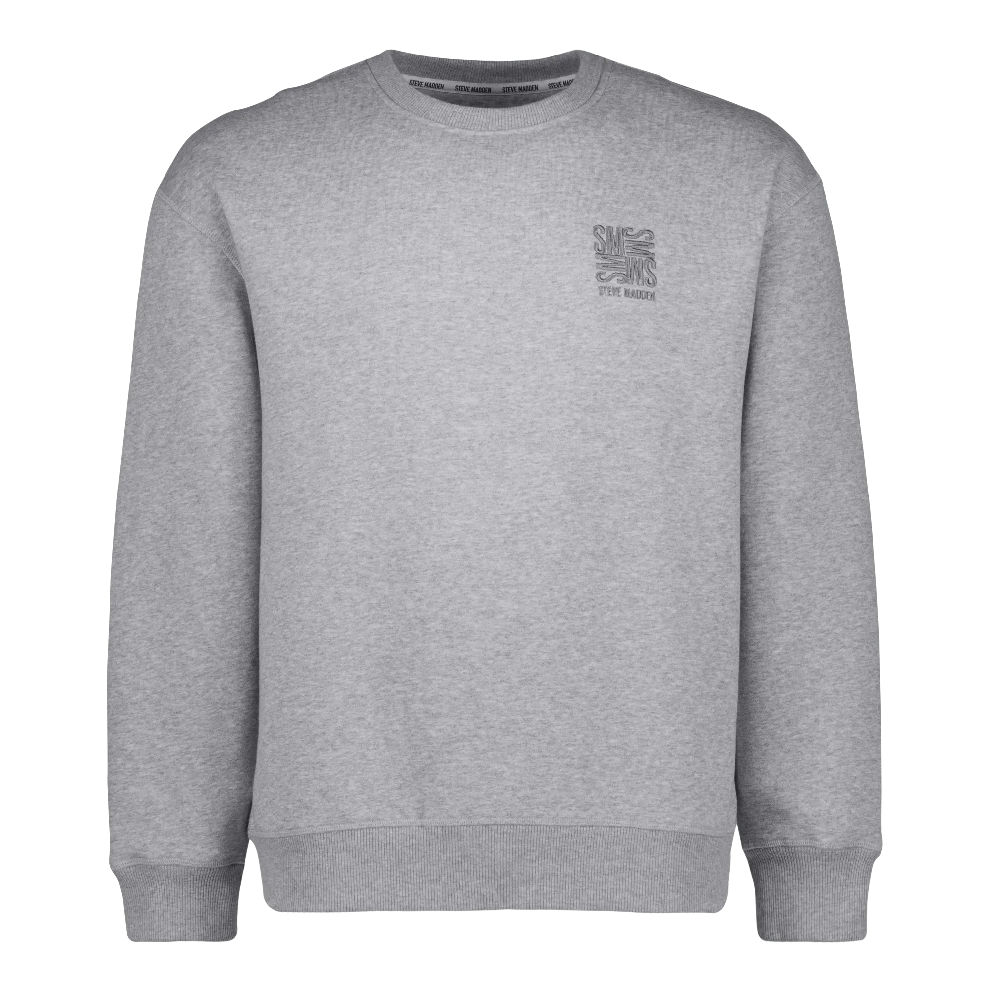 CAMDEN GREY MELANGE OVERSIZED FLEECE CREW NECK