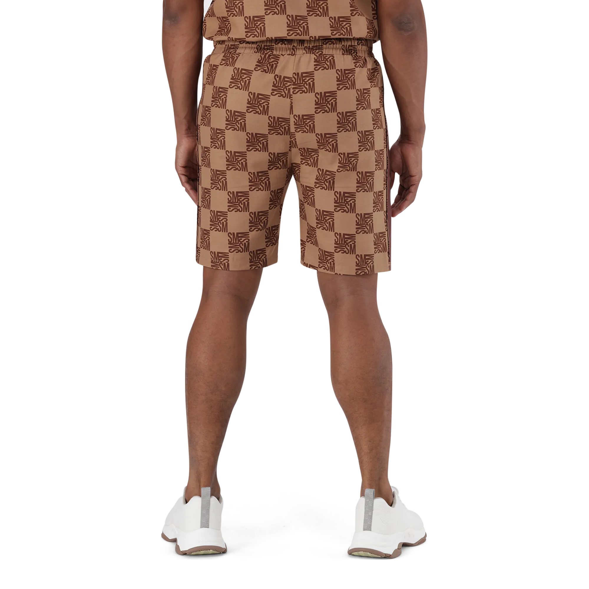 CARSON CAMEL CHECKER BLOCK SHORTS