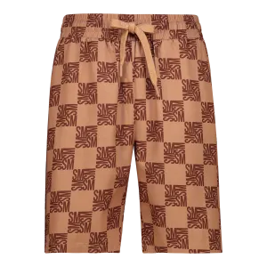 CARSON CAMEL CHECKER BLOCK SHORTS