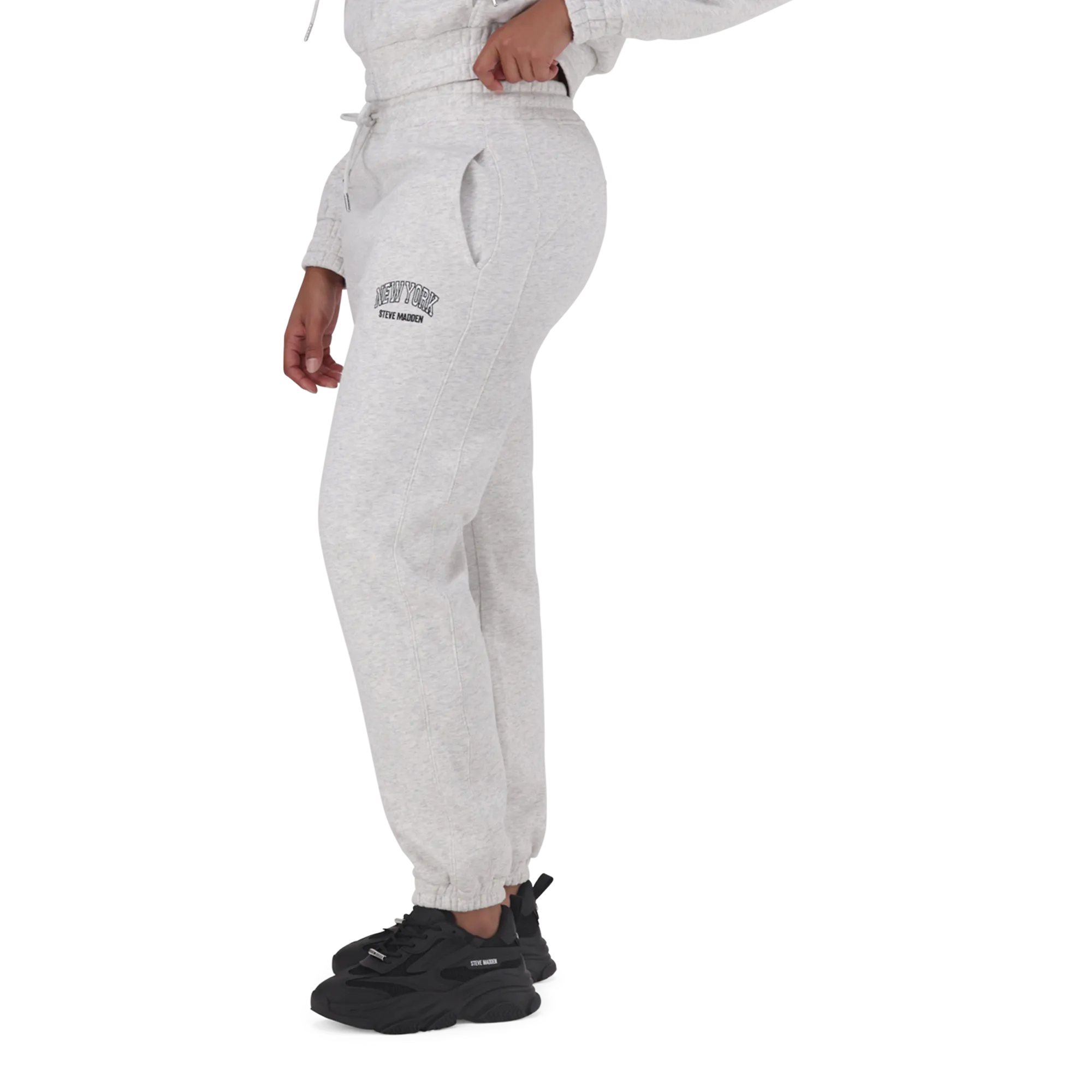 CATHERIN GREY MELANGE FLEECE JOGGER