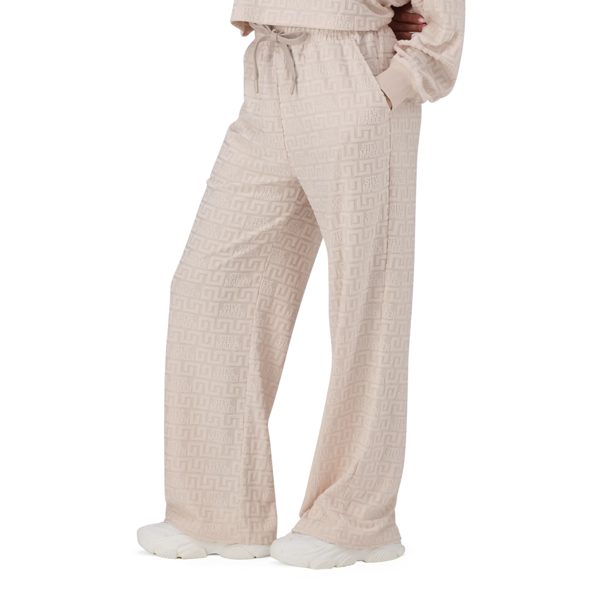 CHAYA STONE WIDE LEG JOGGER WITH EMBOSSED LOGO