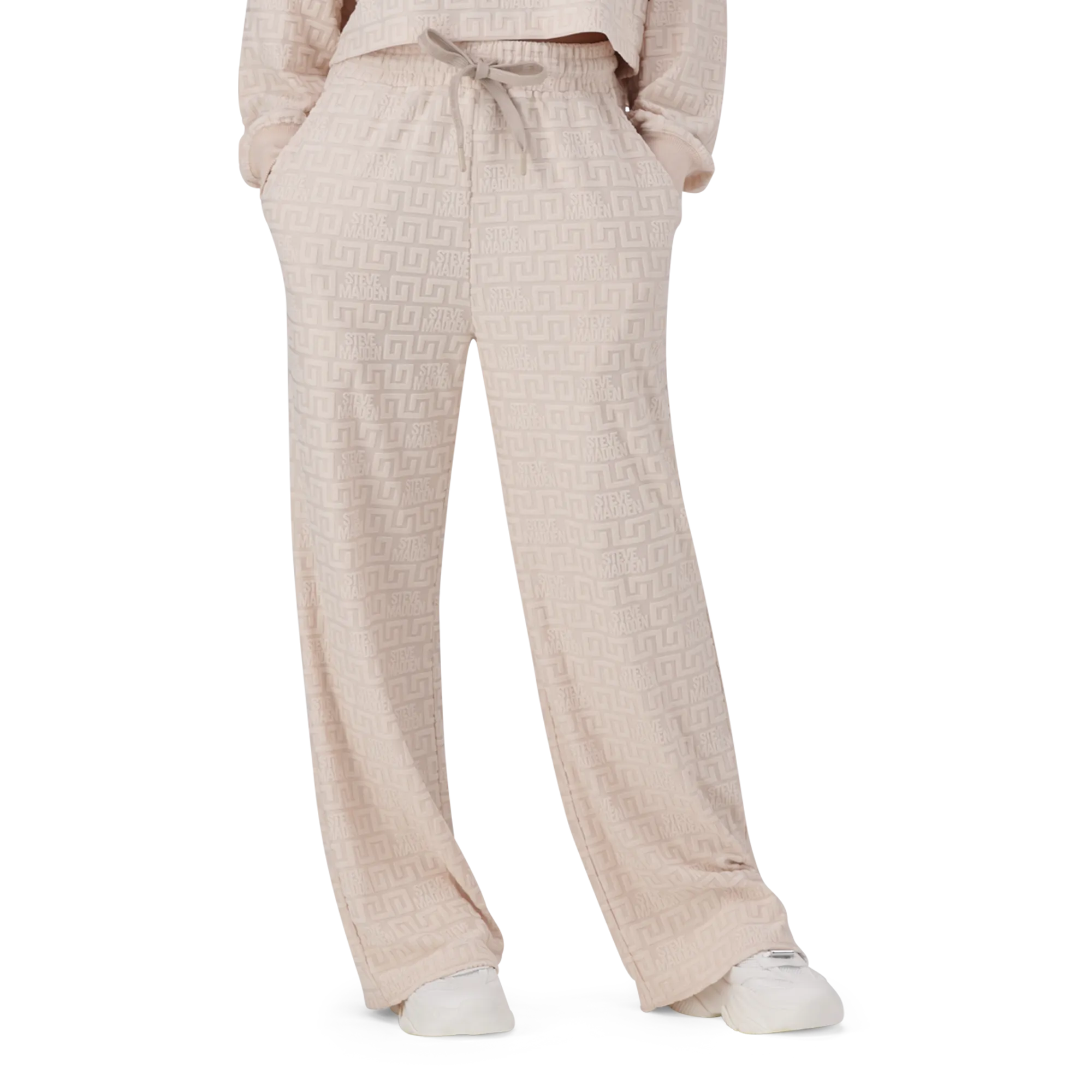 CHAYA STONE WIDE LEG JOGGER WITH EMBOSSED LOGO