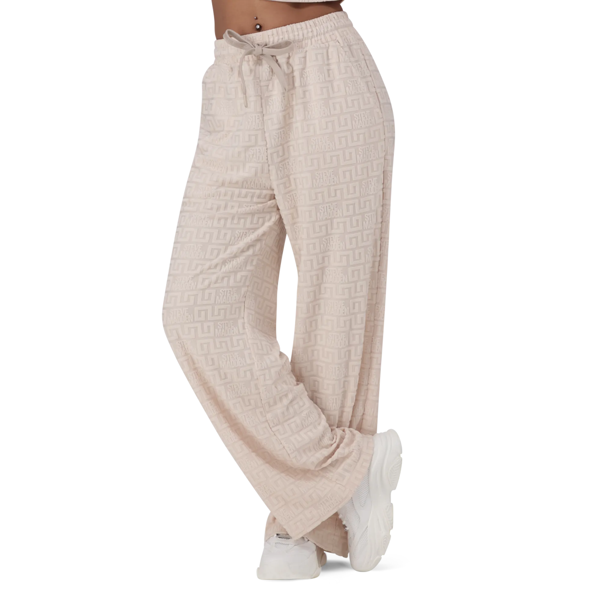 CHAYA STONE WIDE LEG JOGGER WITH EMBOSSED LOGO