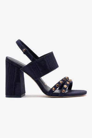 Chloe Gosselin by Larroud?? Margot Sandal In Deep Navy Suede and Navy Satin