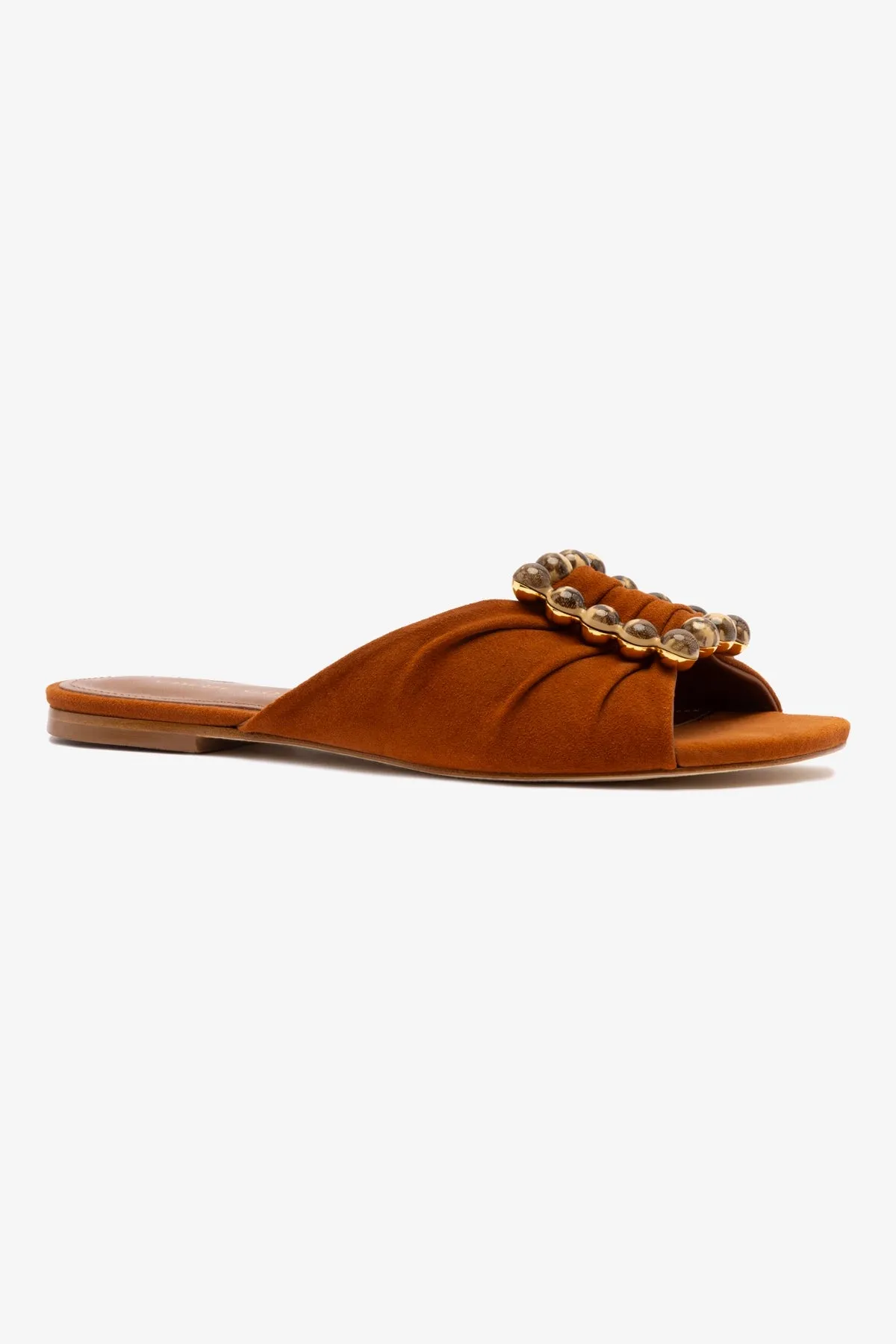 Chloe Gosselin by Larroud?? Nova Flat In Chestnut Suede