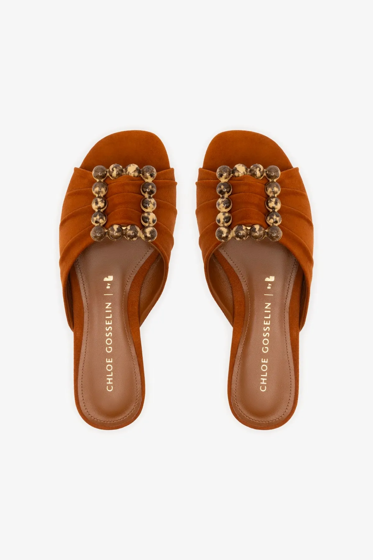 Chloe Gosselin by Larroud?? Nova Flat In Chestnut Suede