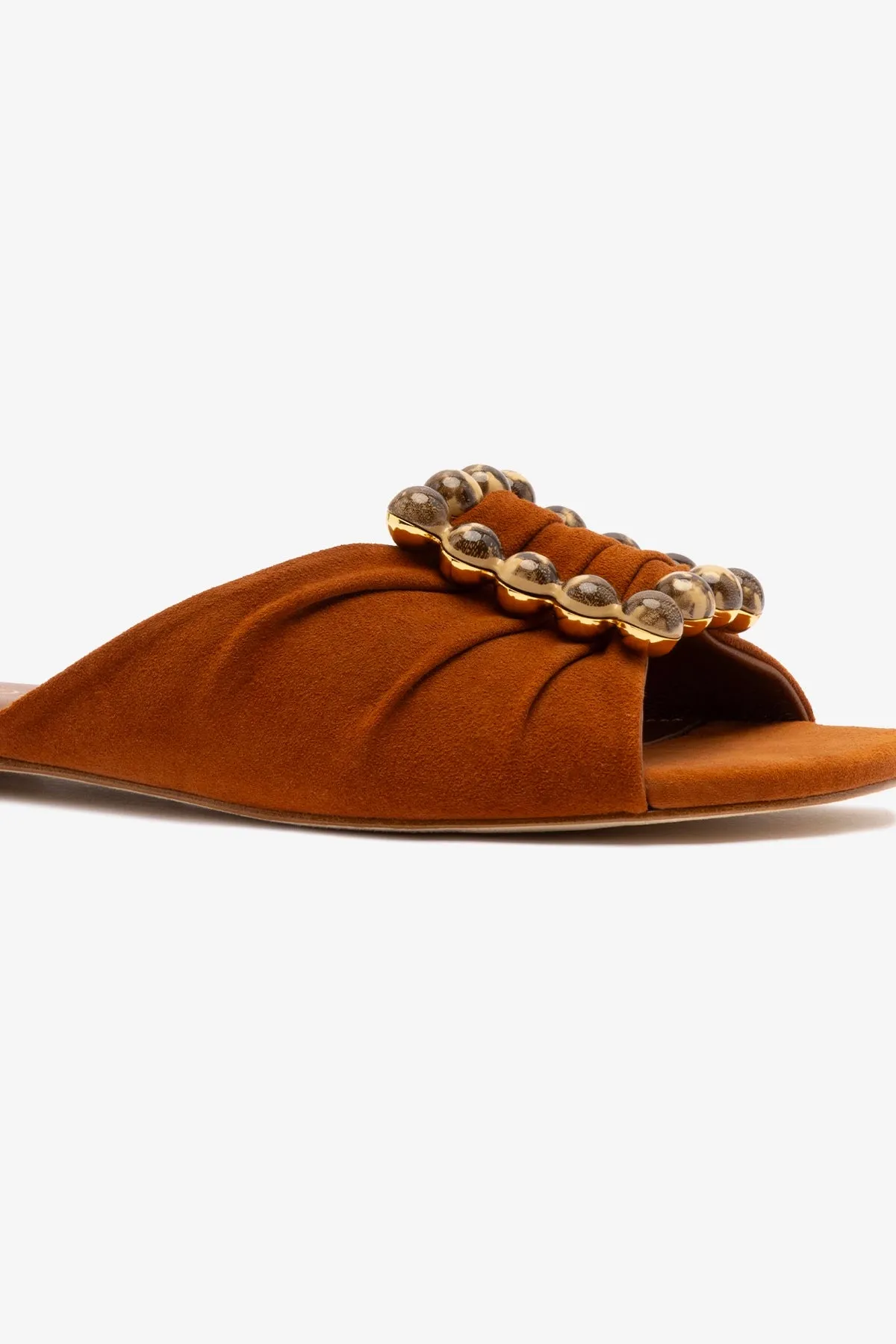 Chloe Gosselin by Larroud?? Nova Flat In Chestnut Suede